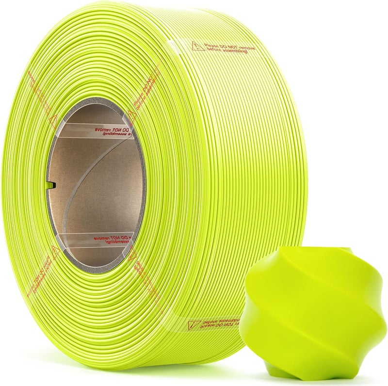 MarsWork PLA Basic, Pre-Dried Refill Filament 1kg (2.2lbs) for Reusable Spools, 1.75mm Spool-Less 3D Printing Filament, Compatible with Bambu Lab 3D Printers – Bright Green - Image 1
